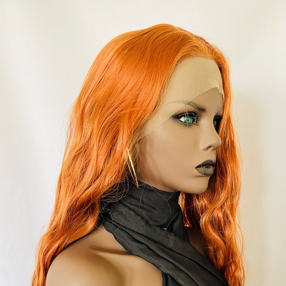 24” Cool Copper Color 13x2.5 Lace Front Wig for Daily Wear/Halloween/Events - Picture 4 of 12